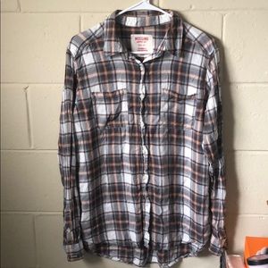 Plaid Long Sleeve Button Down Shirt